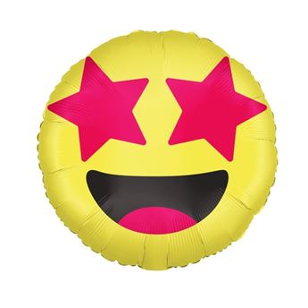Imagen de Globo Emoji Emoción Estrellas Foil (46cm)