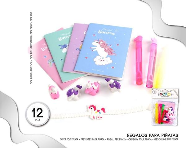 Picture of Pack de Regalos para Piñata – Tema Unicornio (12 piezas)