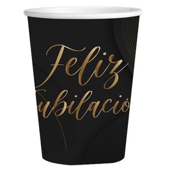Imagen de Vasos Feliz Jubilación cartón 250ml (8 unidades)