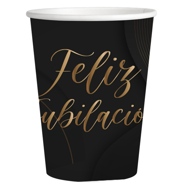 Imagen de Vasos Feliz Jubilación cartón 250ml (8 unidades)