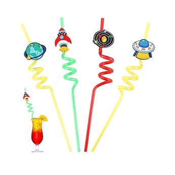Imagen de Pajitas Espirales Espaciales Reutilizables (4 unidades)
