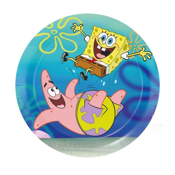 Imagens de Platos Bob Esponja Fiesta cartón 18cm (8 unidades)