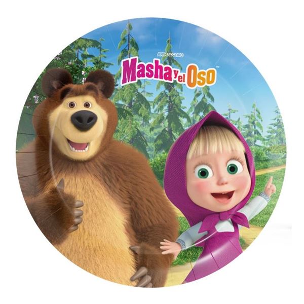 Imagens de Platos de Masha y el Oso Fiesta cartón 18cm (8 unidades)