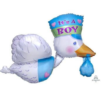 Imagens de Globo Cigüeña Azul It’s a Boy (81cm x 58cm)