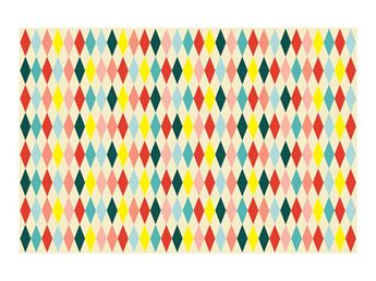 Imagen de Mantel Rombos Multicolor papel (120cm x 180cm)