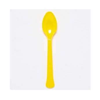 Imagens de Cucharas Amarillas Flor Reutilizables (24 unidades)