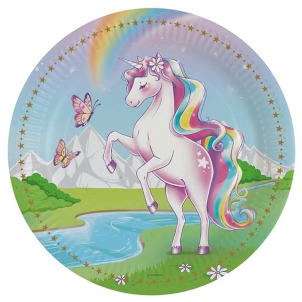Picture of Platos Unicornio Sueños cartón 23cm (8 unidades)