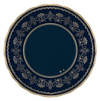 Imagen de Platos Royal Blue Gold cartón 30cm (6 unidades)