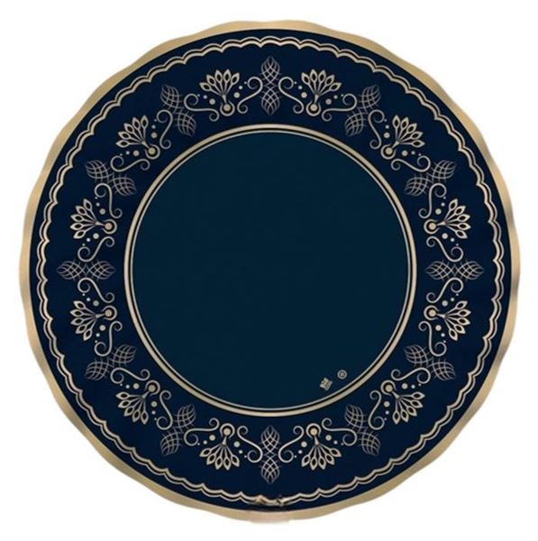 Imagen de Platos Royal Blue Gold cartón 30cm (6 unidades)