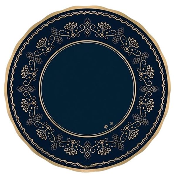Imagen de Platos Royal Blue Gold Cartón 25cm (6 unidades)