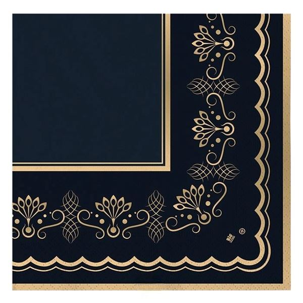 Imagen de Servilletas Royal Blue Gold papel 33cm (16 unidades)
