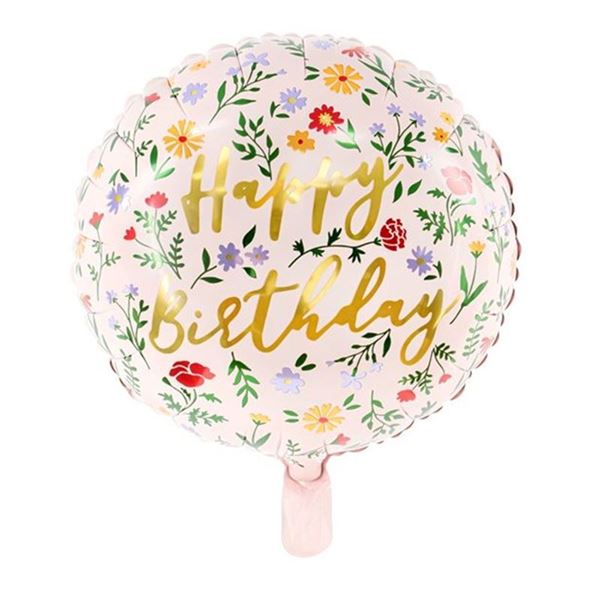 Imagen de Globo Feliz Cumpleaños Flores