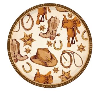 Imagens de Platos Country Western cartón 22cm (6 unidades)