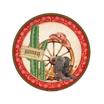 Imagens de Platos Country Western cartón 18cm (6 unidades)