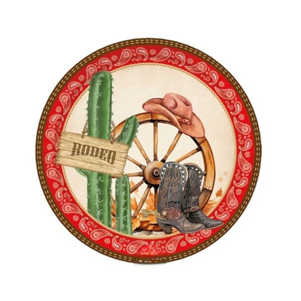 Imagens de Platos Country Western cartón 18cm (6 unidades)