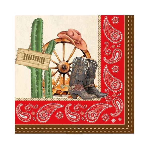 Picture of Servilletas Country Western Papel 33cm (16uds)