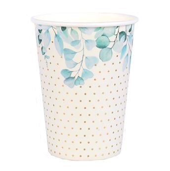 Imagen de Vasos Verde Follaje Elegante cartón 270ml (10uds)