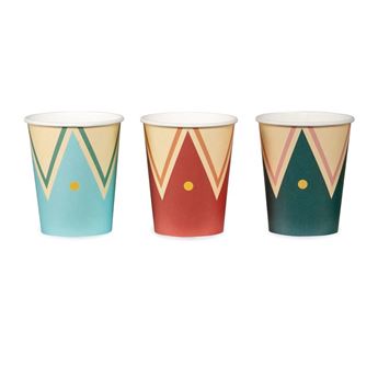 Imagen de Vasos Circo Vintage cartón 220ml (6uds)
