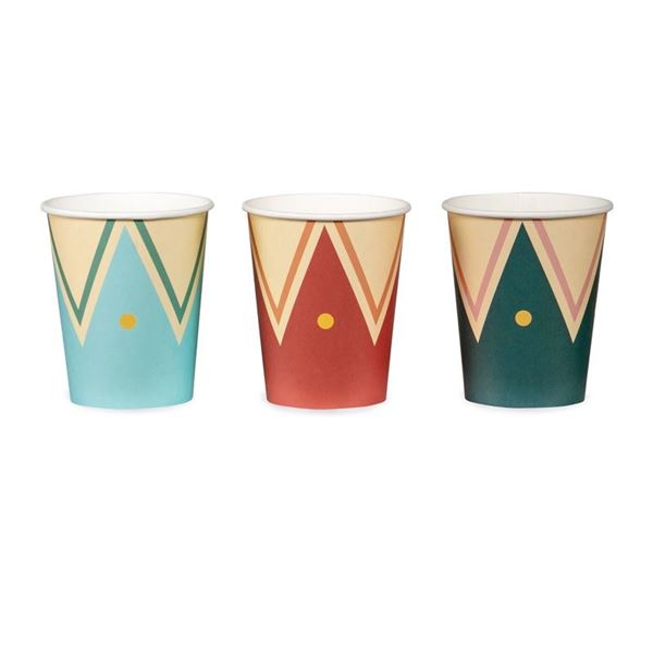 Imagen de Vasos Circo Vintage cartón 220ml (6uds)