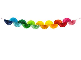 Imagen de Guirnalda Abanicos Rainbow papel (2.5m) 