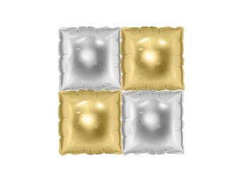 Imagen de Cortina con Globos Dorado y Plata Doble Cara 35cm (4 unidades)