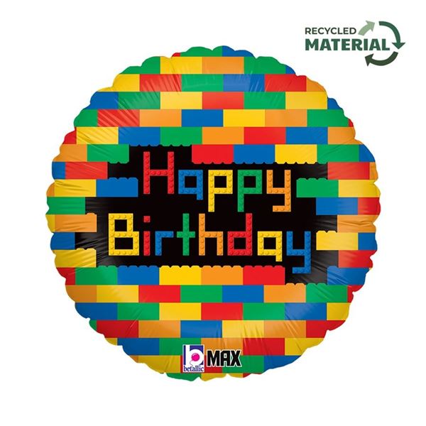 Picture of Globo Happy Birthday Bloques Lego Foil (45cm)