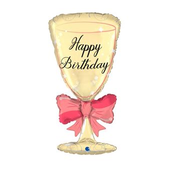 Imagen de Globo Copa Champan Happy Birthday Foil (73cm)