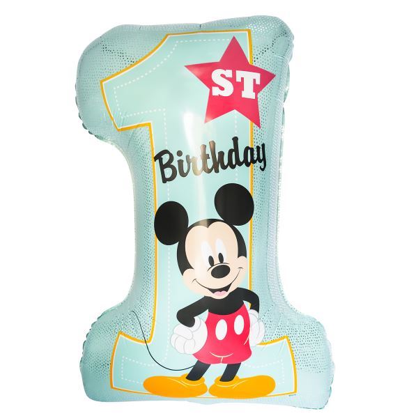 Imagen de Globo Mickey Mouse Número 1 Foil (71cm x 48cm)