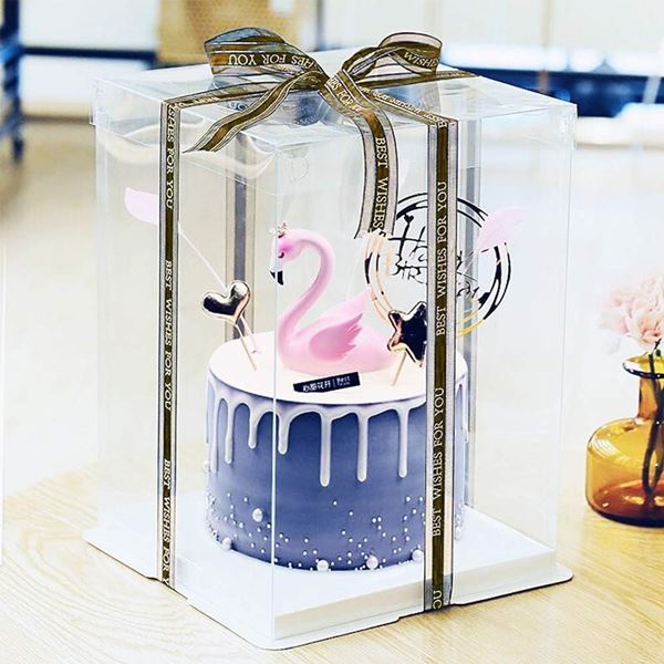 Imagens de Caja Transparente Feliz Cumpleaños 30x30x34cm