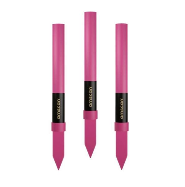 Imagens de Bengalas Fuente para Tarta con Llama Rosa (3uds)