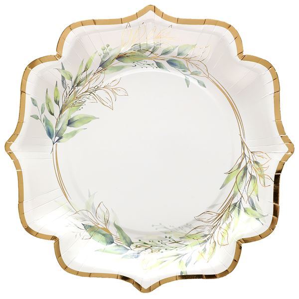 Imagen de Platos Verde Foliage cartón 21cm (10 unidades)