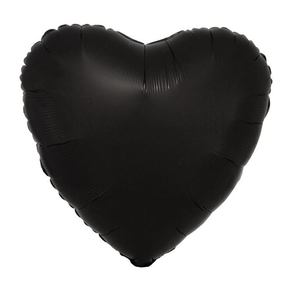 Imagen de Globo Corazón Negro Satín (43cm)