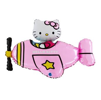 Imagen de Globo Hello Kitty Avión Rosa Foil (76cm)
