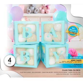 Imagen de Cajas Decorativas BABY Azul para Globos (4 unidades)