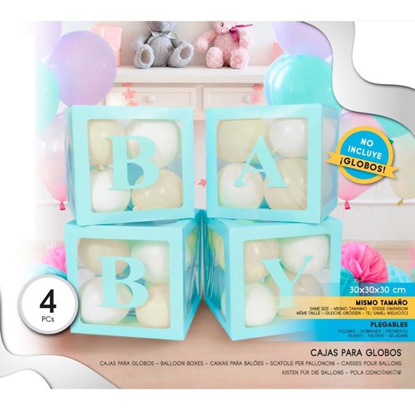 Picture of Cajas Decorativas BABY Azul para Globos (4 unidades)