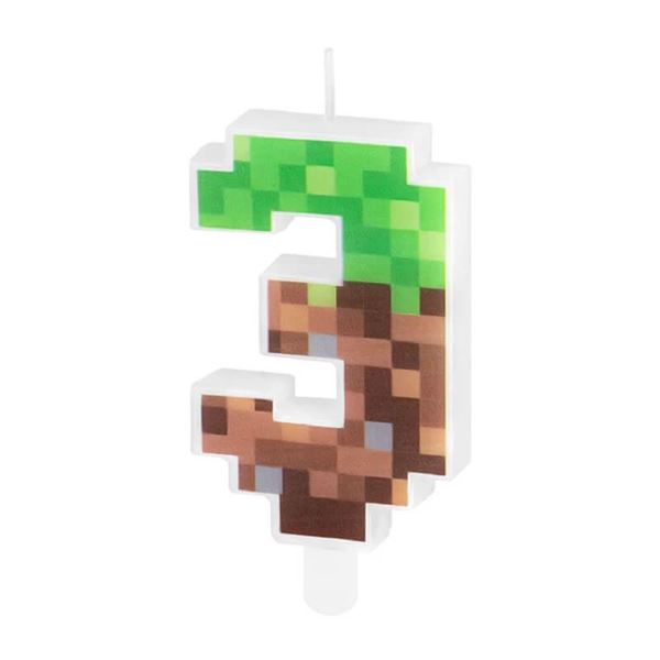 Imagen de Vela Tarta 3 Minecraft 8cm