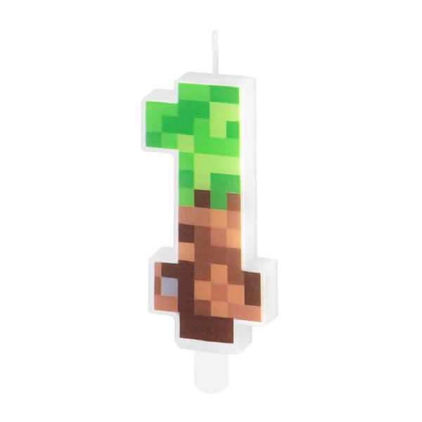 Imagens de Vela Tarta 1 Minecraft 8cm
