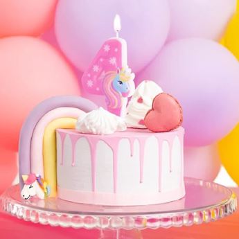 Imagen de Vela 4 Unicornio 8cm