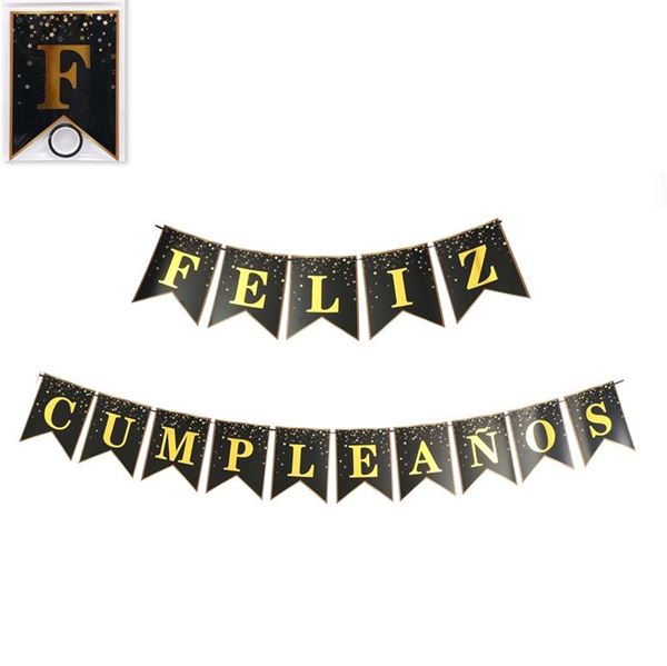 Imagen de Guirnalda Feliz Cumpleaños Elegante Cartón 3m