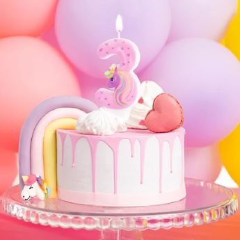 Imagen de Vela 3 Unicornio 8cm