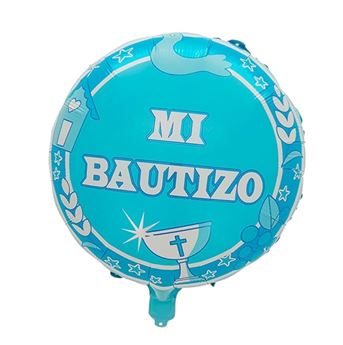 Imagen de Globo Mi Bautizo Azul foil (45cm)