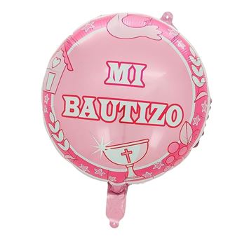 Imagen de Globo Mi Bautizo Rosa Foil 45cm