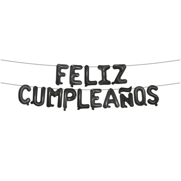Picture of Globos Letras Feliz Cumpleaños Color Negro (6m)