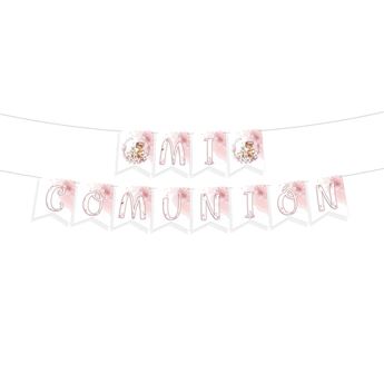 Imagen de Guirnalda Mi Comunión Hojas Rosa cartón (4m)