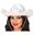 Imagen de Sombrero Vaquera Blanco con Boa y Tiara