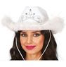 Imagen de Sombrero vaquero blanco con tiara y plumas Adulto fiesta