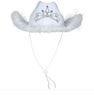 Imagen de Sombrero vaquero blanco con tiara y plumas Adulto fiesta
