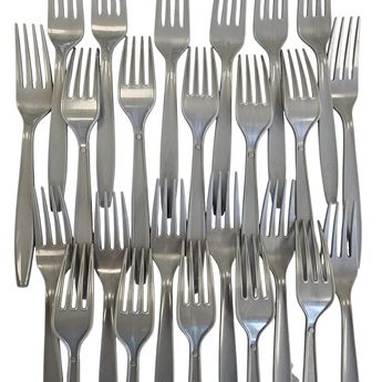 Imagen de Tenedores Plateados Premium Reutilizables 18cm (24 unidades)