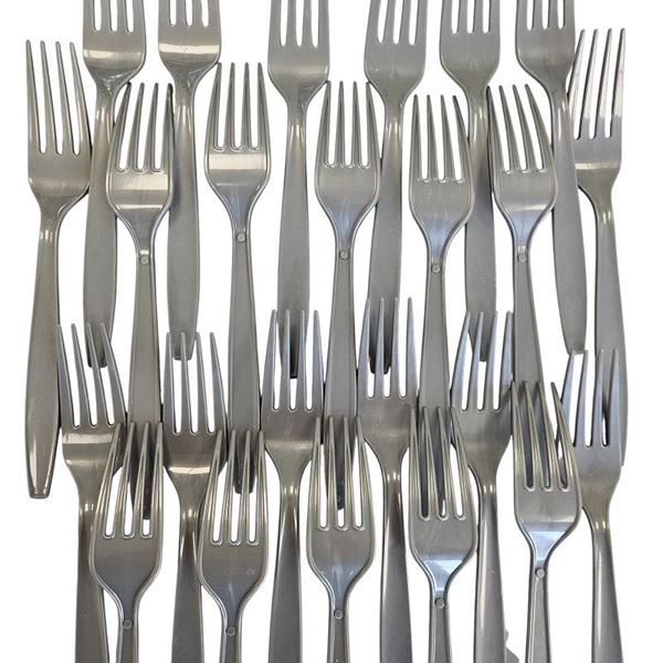 Imagen de Tenedores Plateados Premium Reutilizables 18cm (24 unidades)