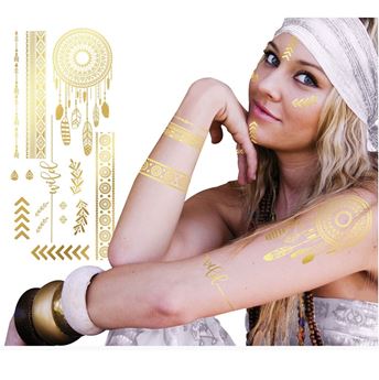 Imagen de Tatuajes Temporales Dorados Boho